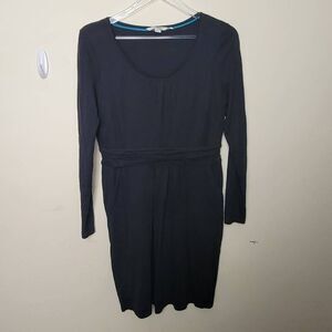 Boden Mabel Jersey Knit Super Soft Ruched Midi Dress 10R Black